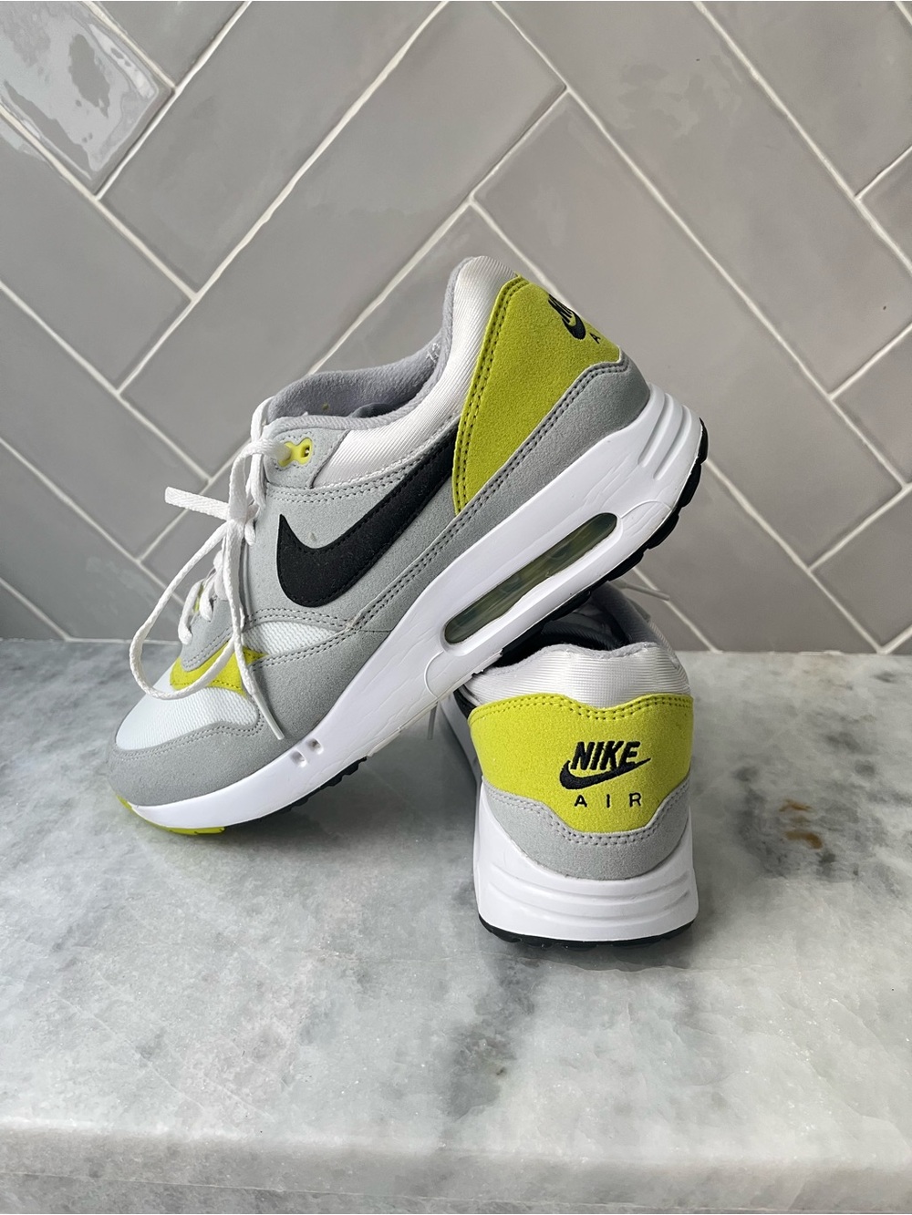 Nike Air Max Men's Golf Shoe - White, Gray & Volt